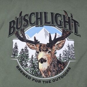 Busch Light Men Hunting Deer Trees Mountains Graphic Crewneck Sweatshirt Sz Med